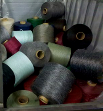 PET Yarn Rolls Scraps, about 44,000# per container